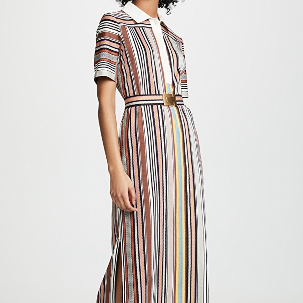 Tory Burch Striped Polo Dress Sz XL